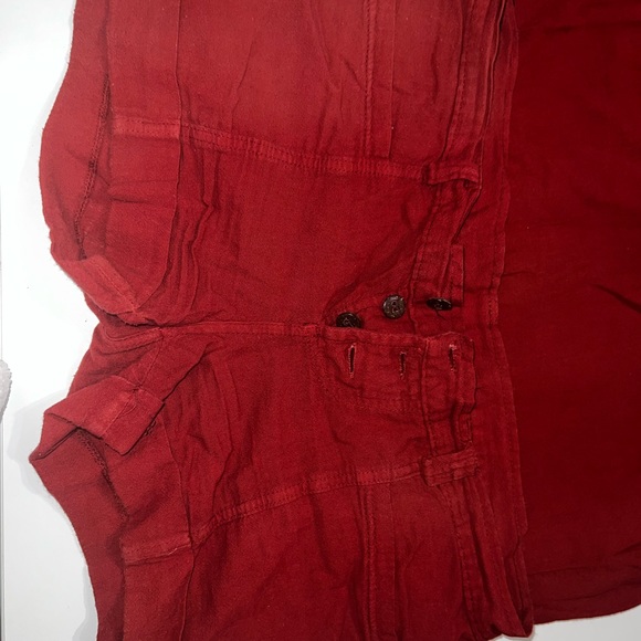 Small Two Piece Shorts and Top in Rust color _ bohemian look - Picture 3 of 8